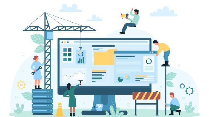 How To Write A Day Labourer Resume - a group of day labourers working around the image of a work computer.